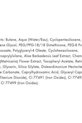 Ingredients list for Pro Tan Tattoo Cover-Up Spray, detailing formulation components for skin coverage.